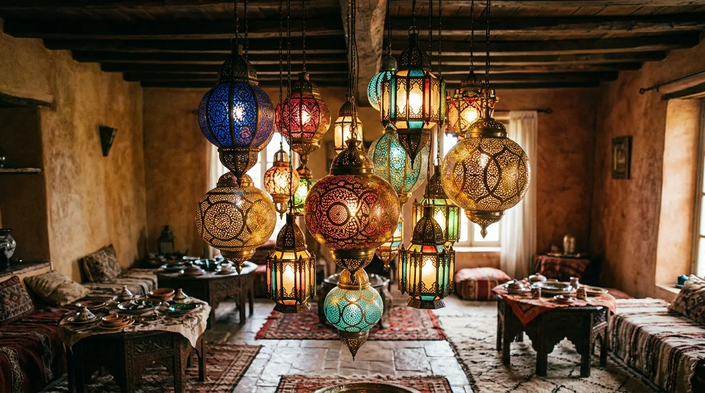 Hang a statement pendant as the focal point